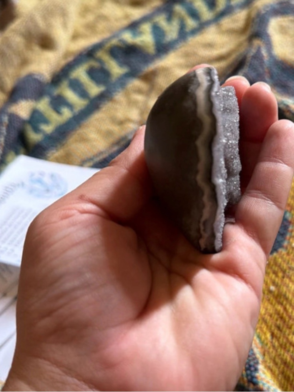 Heart-Shaped Druzy Amethyst Crystal Accent - Gray - Picture 2 of 2